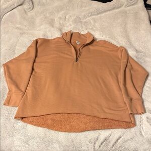 Aerie Women's Tan Quarter-Zip Sweater